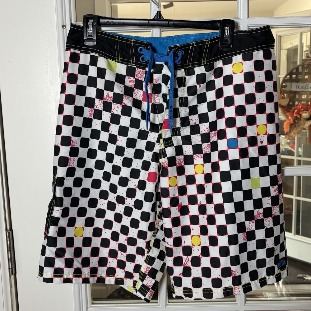 Gotcha Size 32 Checkerboard Board Shorts